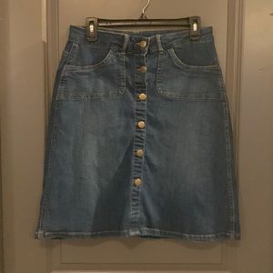 L.O.V. Western brand midi denim skirt size 28